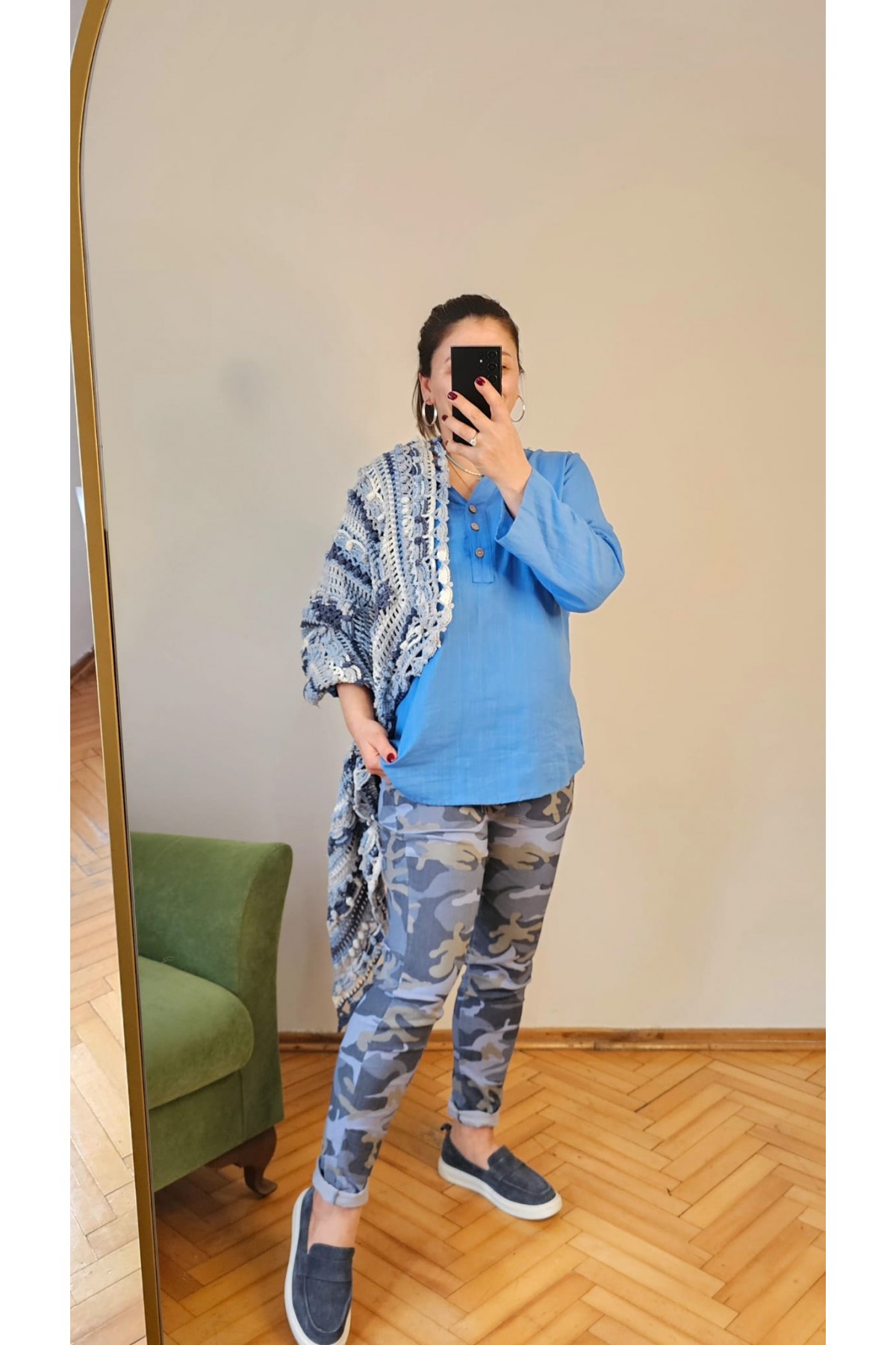 Mavi Kamuflaj Pantolon